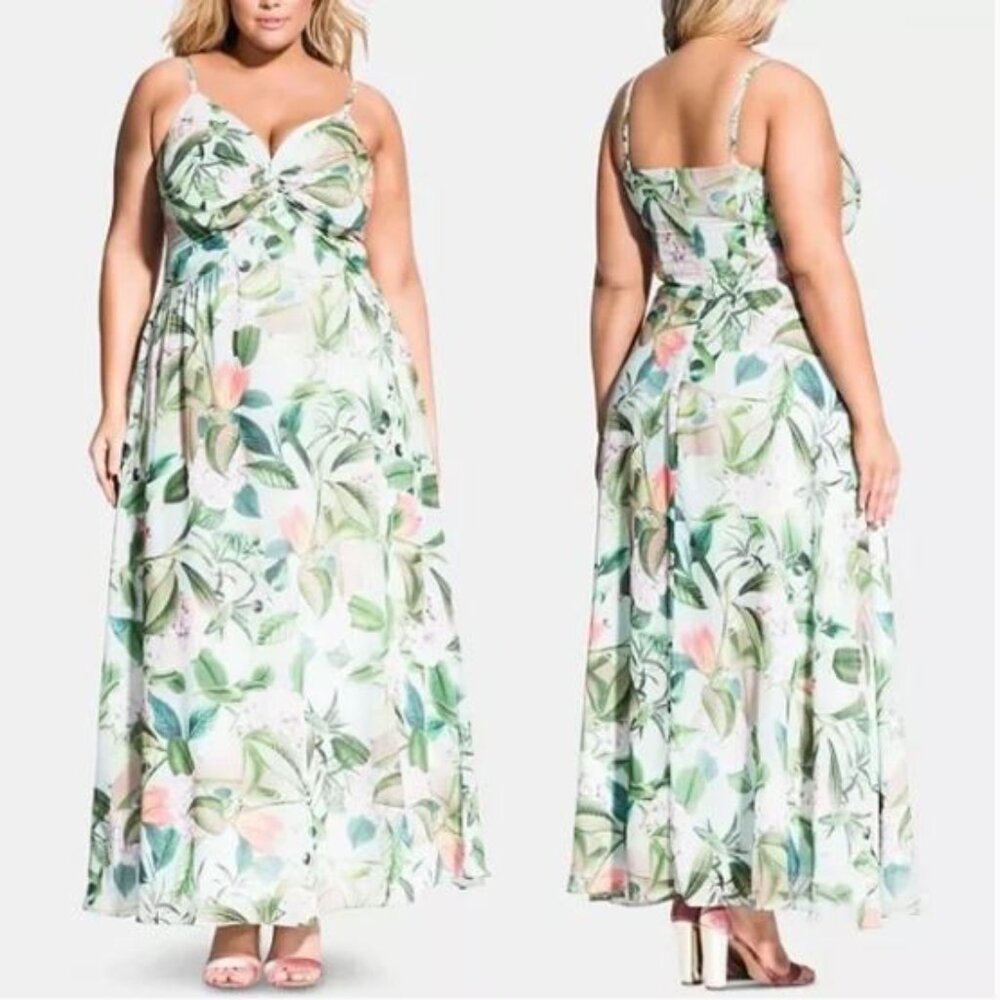 City Chic Fresh Floral Twist Maxi Dress